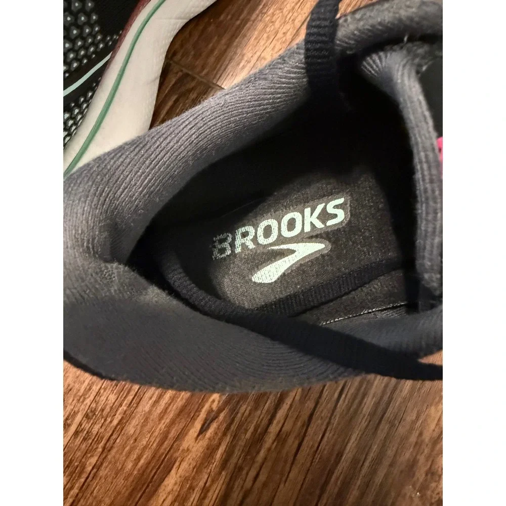 Brooks Ghost 14 Womens Running Shoes Black Pink Teal 1203561B013 Size 7 Medium B